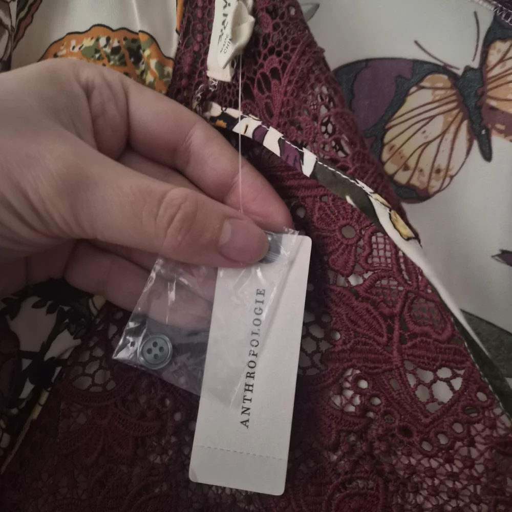 NWT Anthropolgie Floral Jumpsuit with Lace Trim - Picture 7 of 8